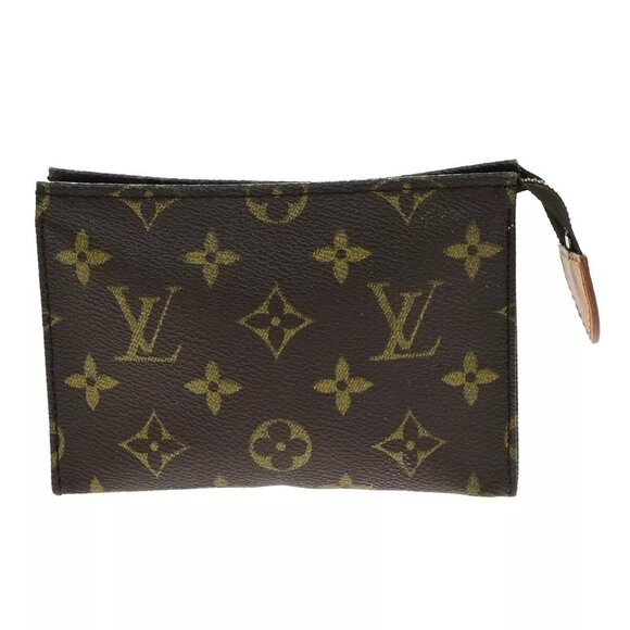 LOUIS VUITTON Poche Toilette 15 Clutch Pouch Bag Monogram Leather - Picture 1 of 14